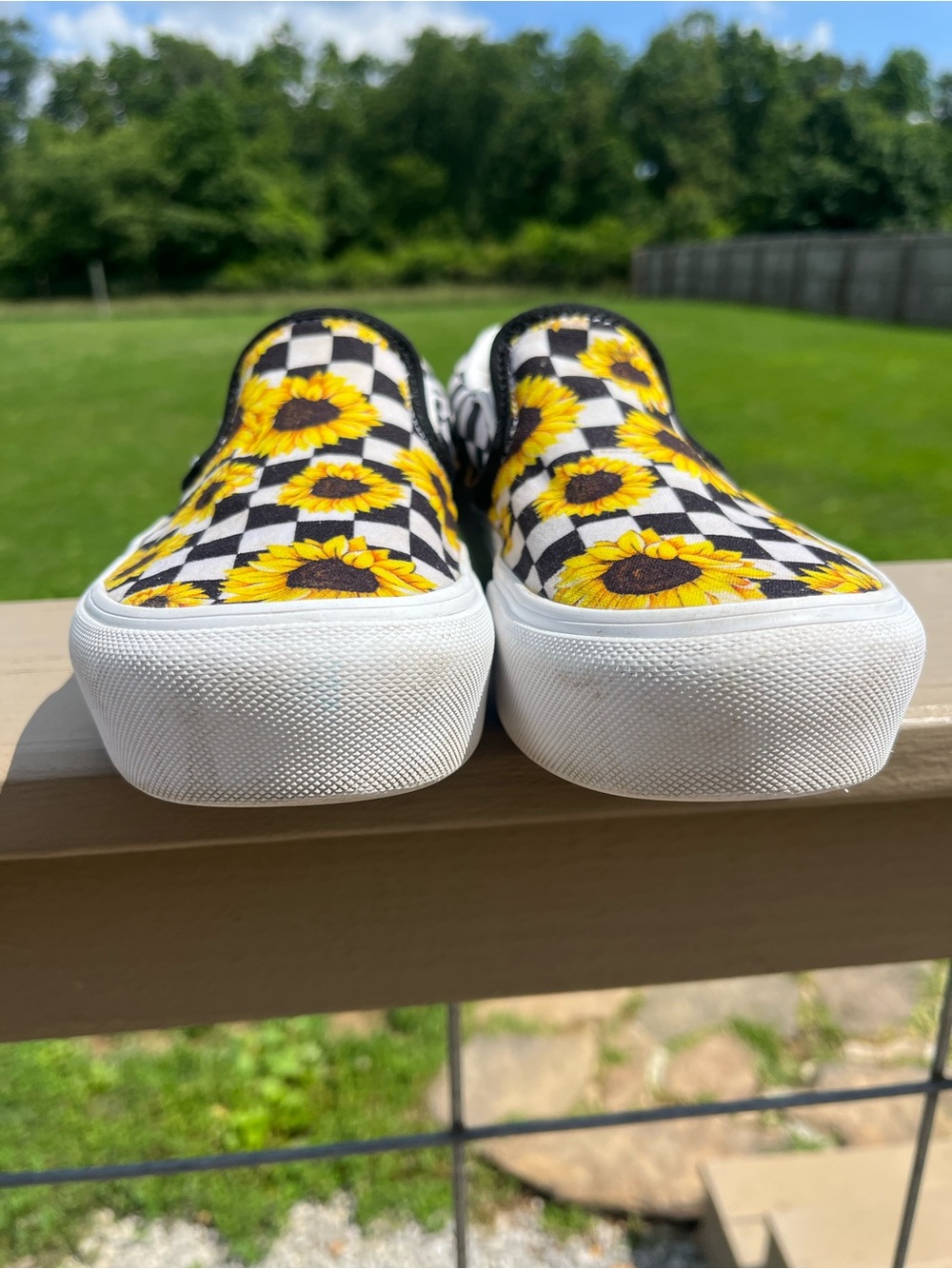 Vans
Customs Classic Platform Slip-On Sunflower 
Checkered Black/White/Yellow 🌻 - Picture 9 of 13